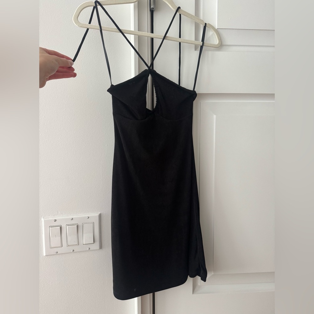 Princess Polly Black Strapless Crisscross Mini Dress